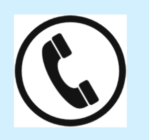 Symbol of a black telephone inside a circle